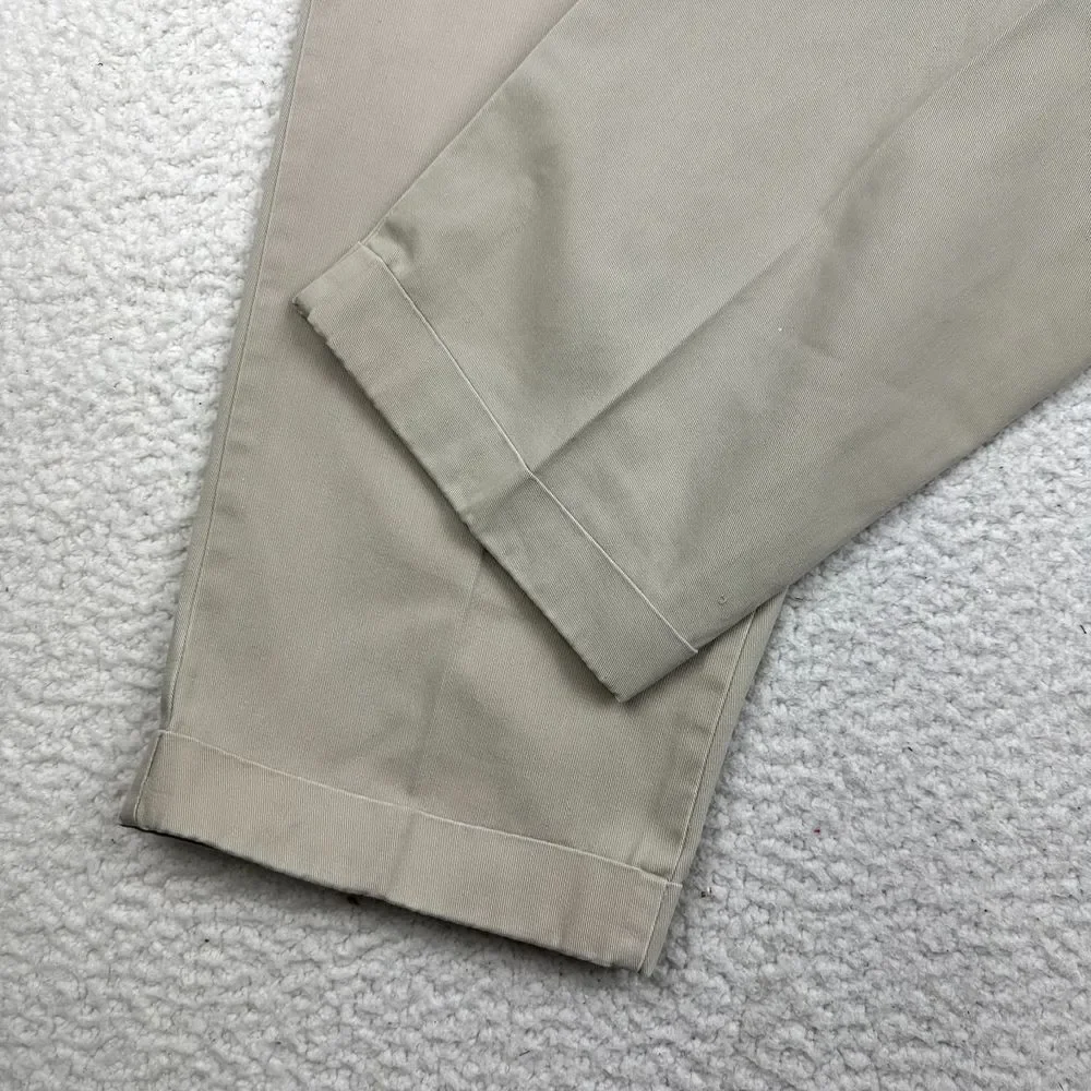 Polo Ralph Lauren Hammond Chino‎ Pants Men's 38X27 Beige Pleated Straight Cuffed